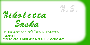 nikoletta saska business card